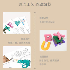 New cross-border English letter spelling word game wooden puzzle English practice card game iron box wholesale