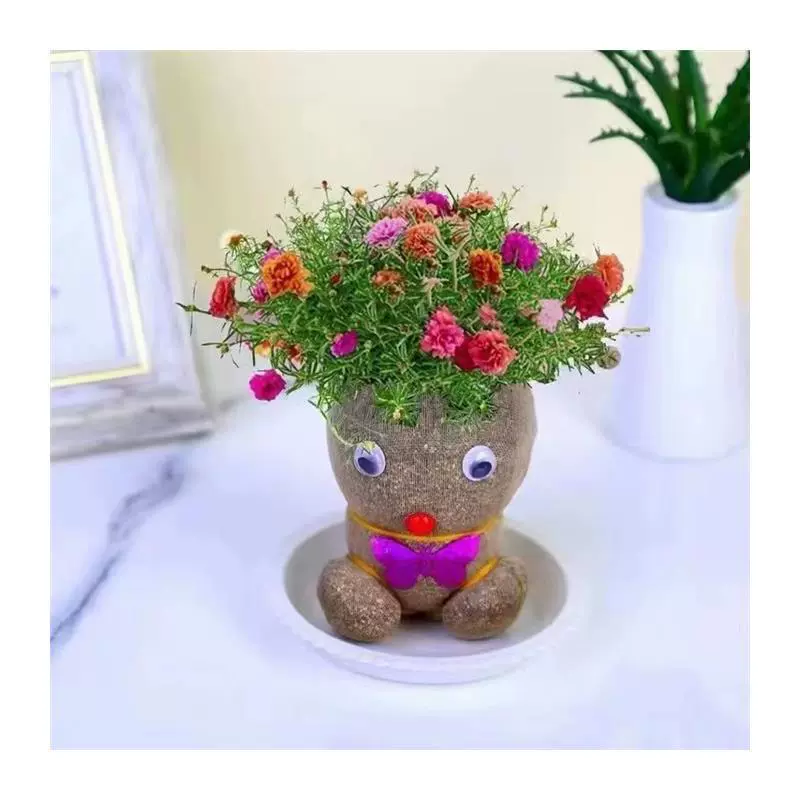 СтоловаяCute кукольная головка для детского сада для выращивания растений, DIY