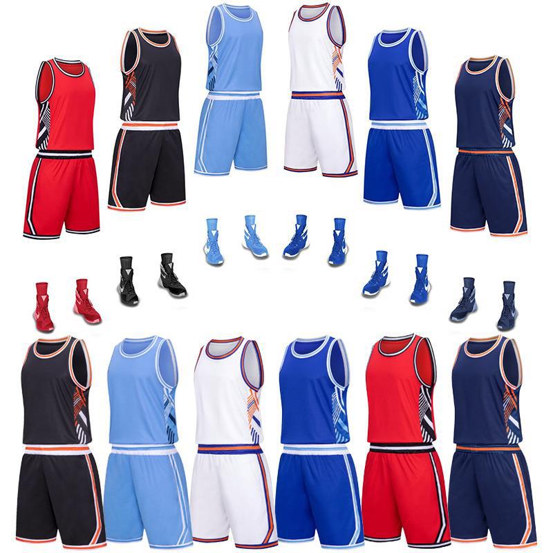 Adult student basketball suit narrow shoulder American game training team uniform men's and women's sports vest Blue Jersey wholesale