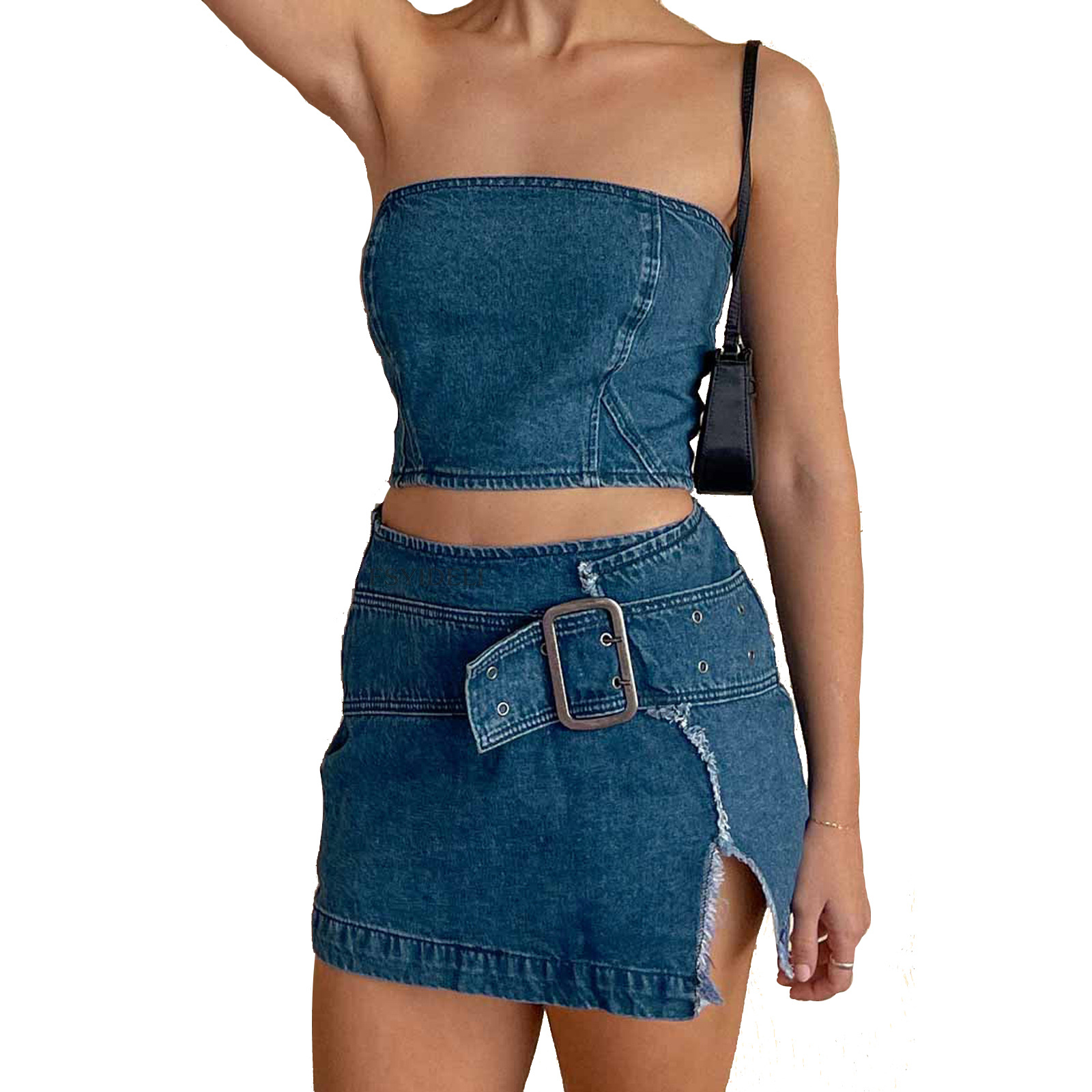 Naisten yksivärinen rento housupuku_voghion.com