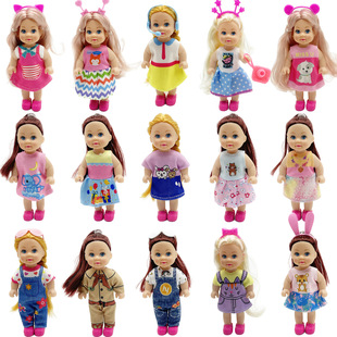 Cross-Border New Baby Clothes Accessories Set Mini Doll Q Version 5.7inch cm Cute Doll Pendant