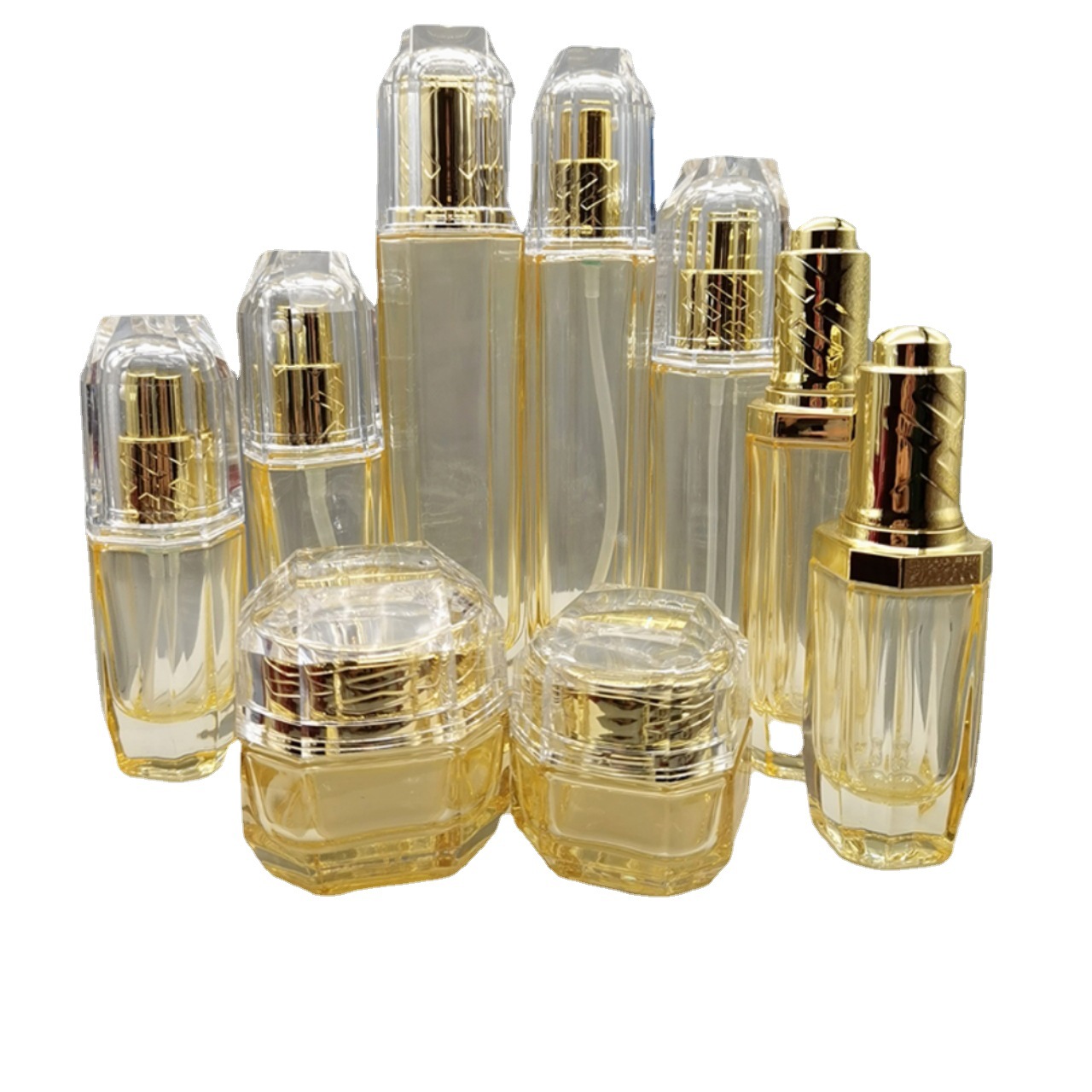 30-100ml botella cosmética botella de loción de vidrio botella de vidrio en stock botella de vidrio de prensa botella de vidrio