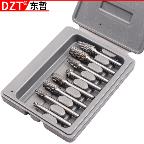 10PC carbide tungsten steel grinding head, woodworking rotary file and milling cutter, electric grinding and air grinding accessory head set