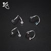 Cross border personality No pierced ears Ear clip circular zircon stainless steel Ears Geometric Foreign country Customs Ear clip