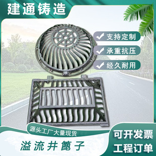 Spongy City Overflow Manhole Cover Round Square Ductile Cast Iron Rainwater Outlet Grate Lawn Water Collection Well Hanging Basket