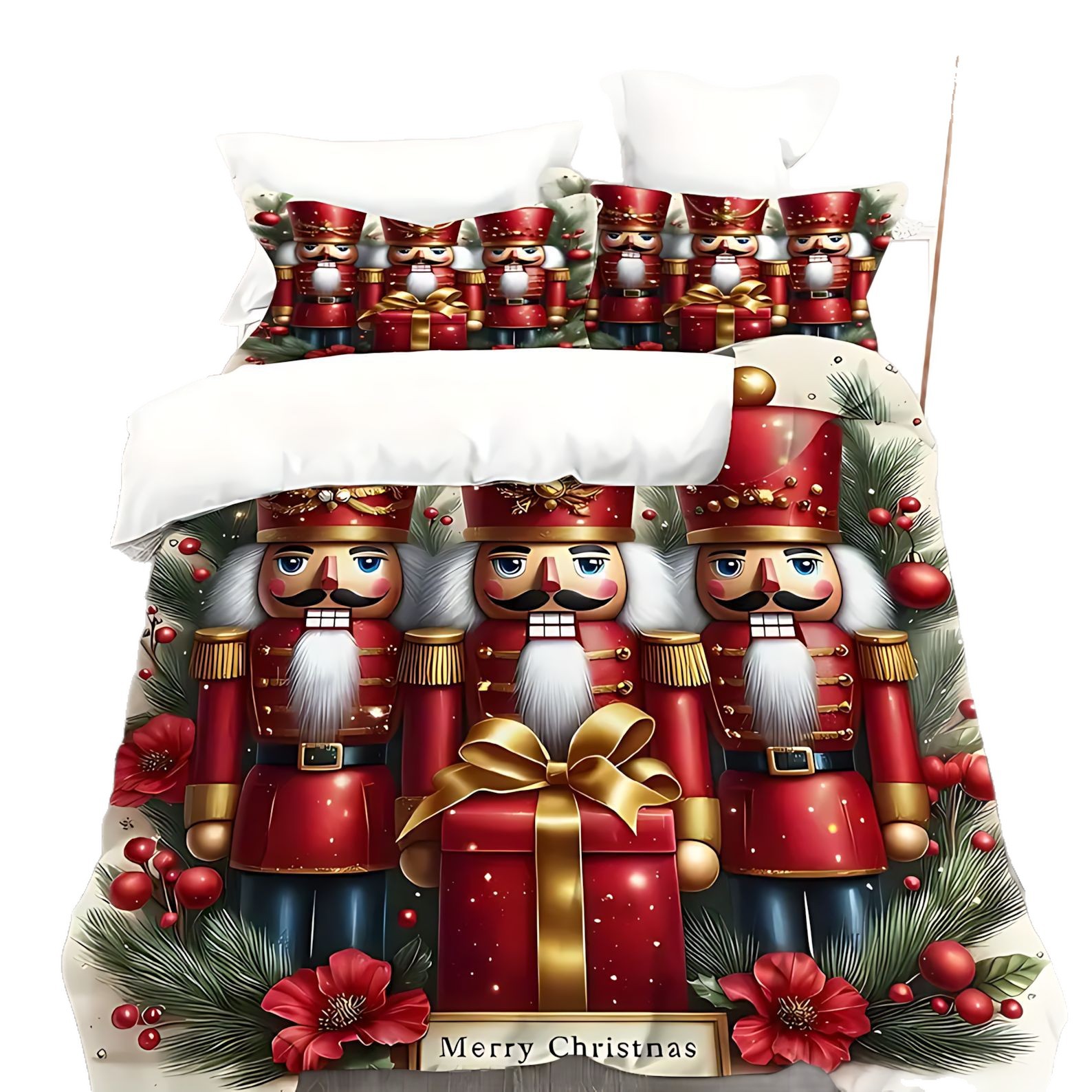 TEMU / JIT nuevo producto transfronterizo Navidad trencanueces soldados de alta definición digital impresión kit de edredón para diseñar