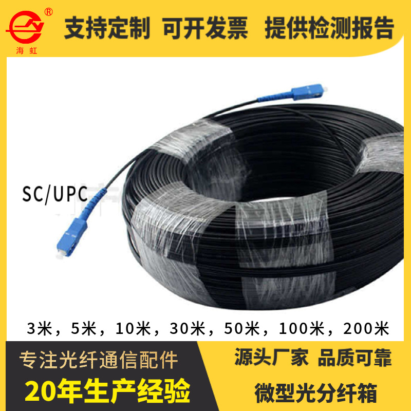 Prefabricated butterfly optical cable jumper pigtail 3 meters 5 meters 30 meters 80 meters 100 meters customer-specified length indoor leather wire