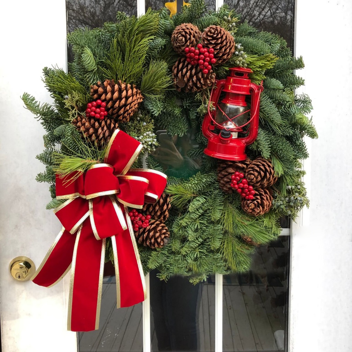 Arco rojo transfronterizo diseño de sitio de navideña colgante arco de cinta hecha a mano arco de cabeza larga