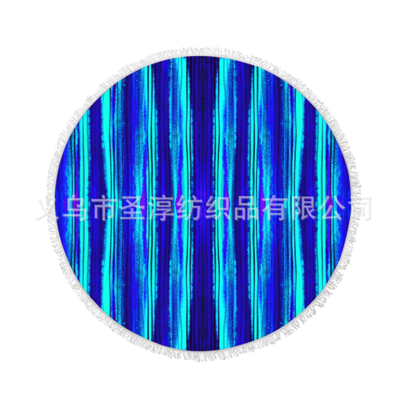 La fibra impresa redonda de la toalla de playa de la fuente directa de la fábrica con las borlas siente suave puede ser arena antiadherente de la playa de la imagen