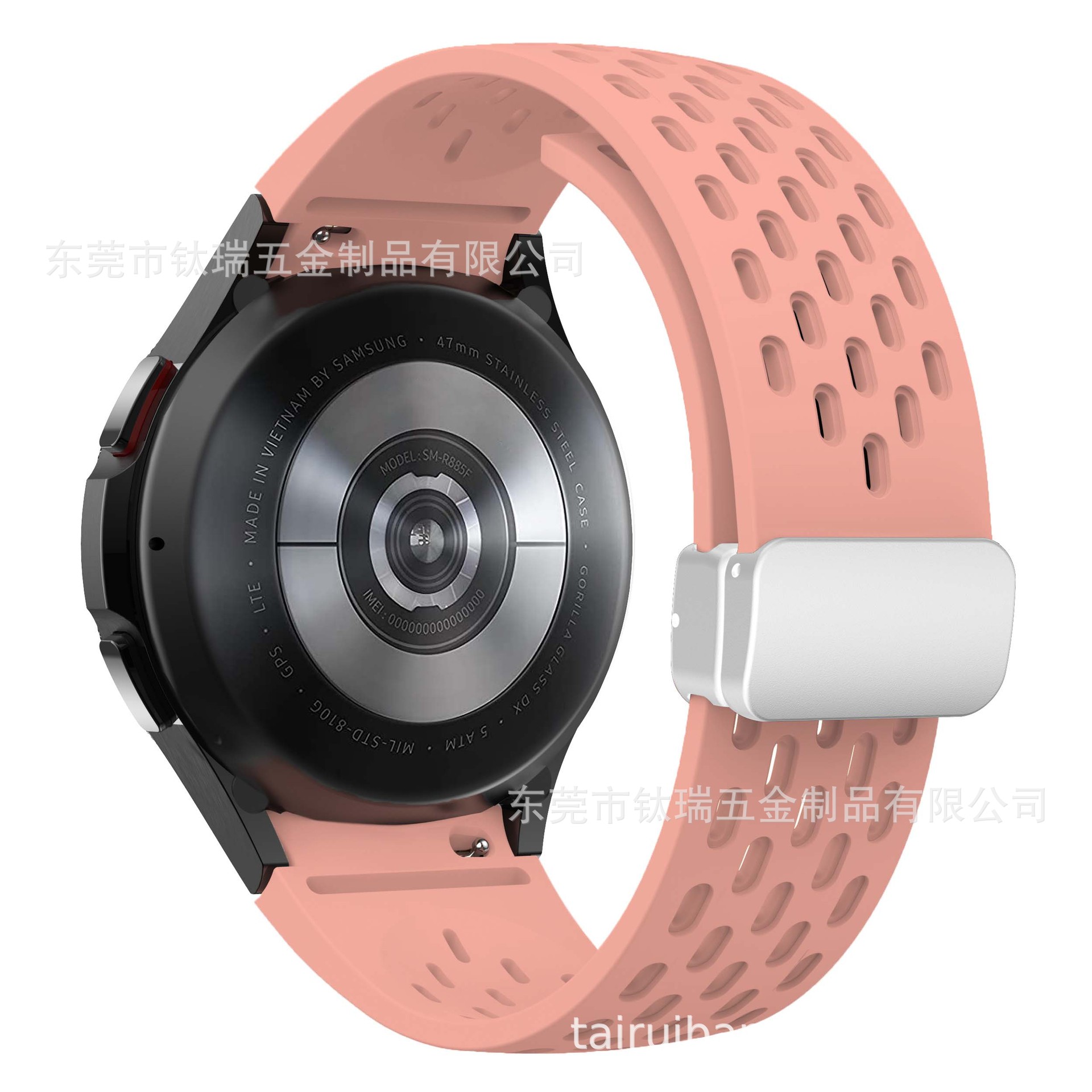 Adecuado para Samsung Galaxy watch6 correa de silicona malla transpirable watch6/5 magnética plegable hebilla Correa