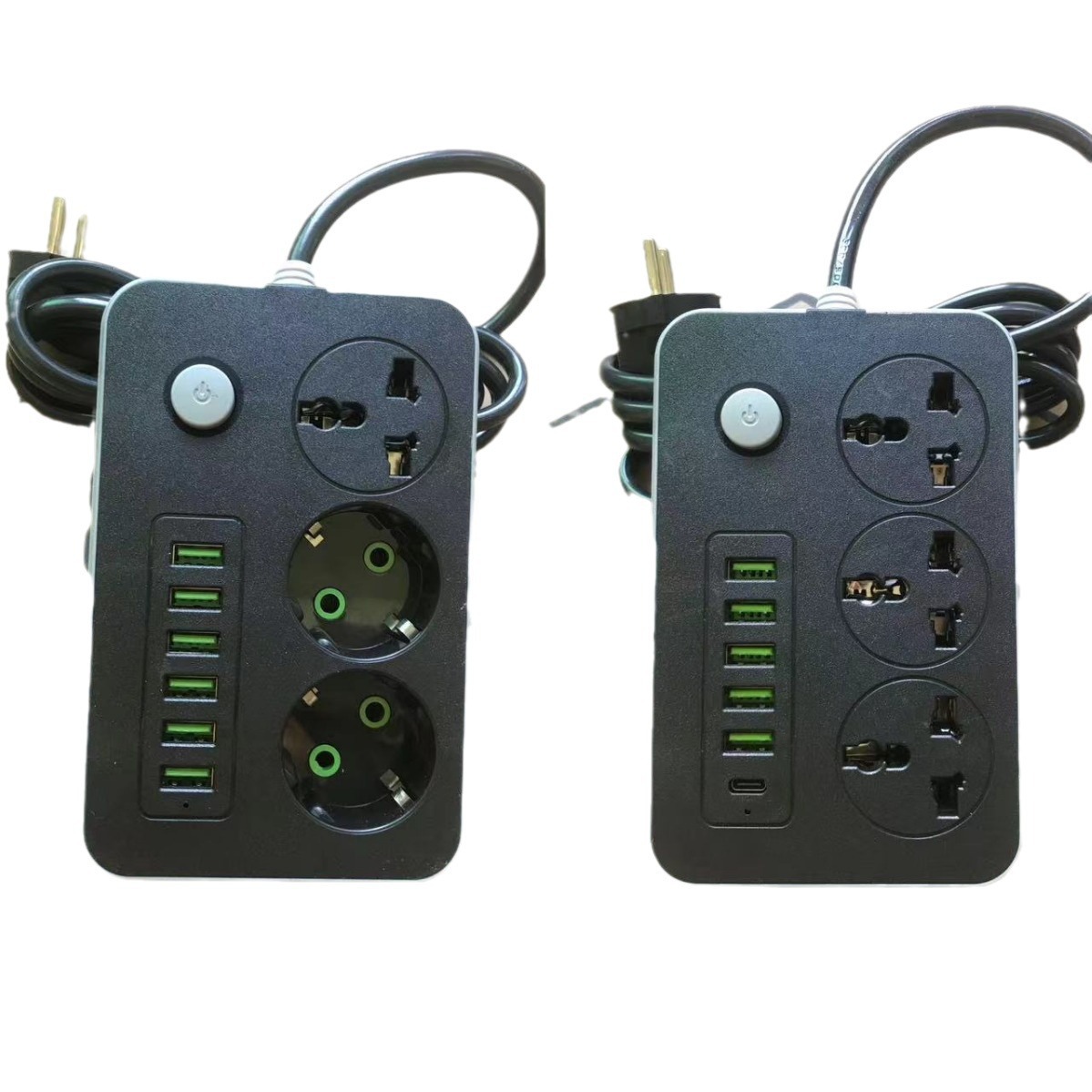 Ventas directas enchufe 6USB + Tipo-C enchufe de línea de conversión de carga ruso Amazon placa de conexión de comercio exterior transfronterizo