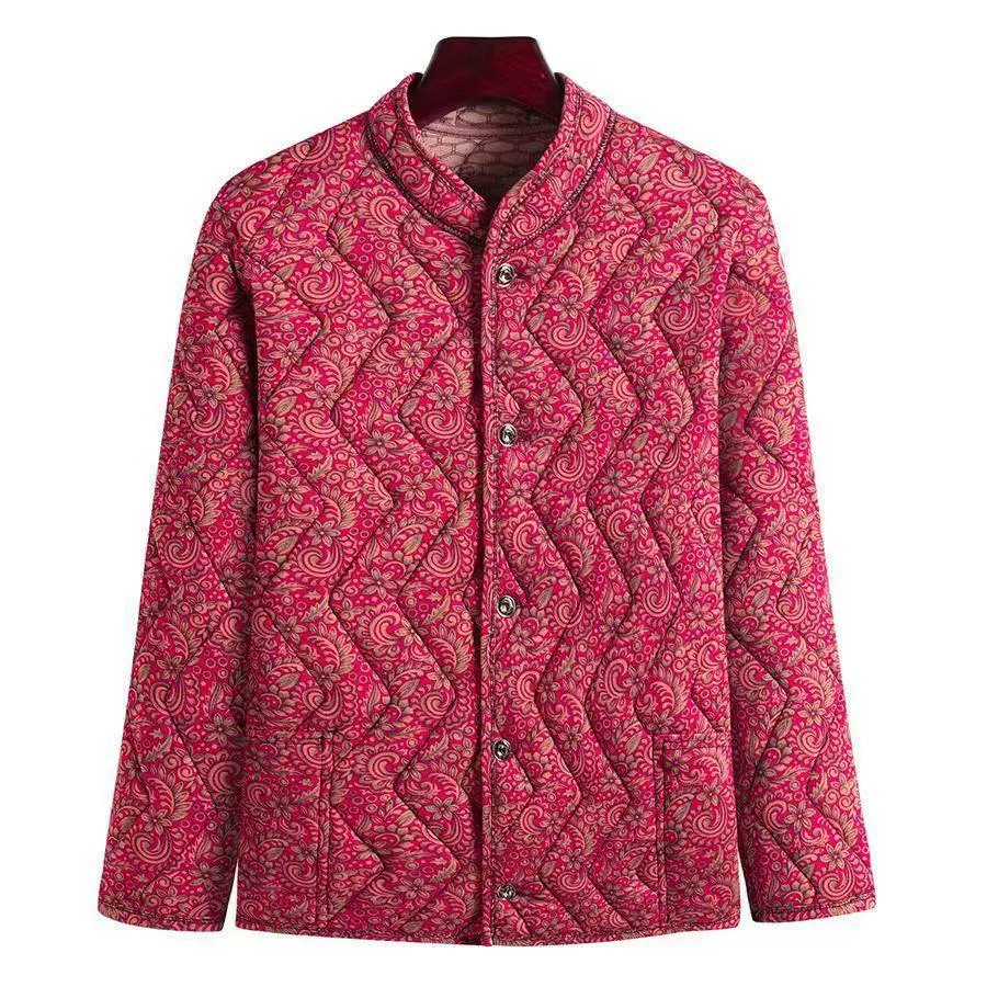 Зимняя одежда с хлопковой подкладкой для среднего и пожилого возраста, внутренний контейнер, женский воротник-стойка, домашняя одежда для пожилых женщин, маленькая куртка с хлопковой подкладкой из верблюжьей шерсти, хлопковая подкладка