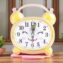 3寸学生宿舍小闹钟可爱时尚小台钟儿童糖果色闹钟卡通面床头钟