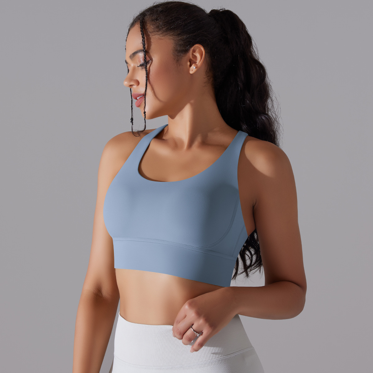 127g Weight Sleeveless Sleeve Length Nylon, Spandex Fabric Type Short Top Length Halter Crisscross Tank Tops Type Fitness, Yoga Occasion U Neck Neckline Solid Color Pattern Sports Style Sports Solid Color Nylon Spandex U Neck Active Tops Halter Crisscross Tank 76