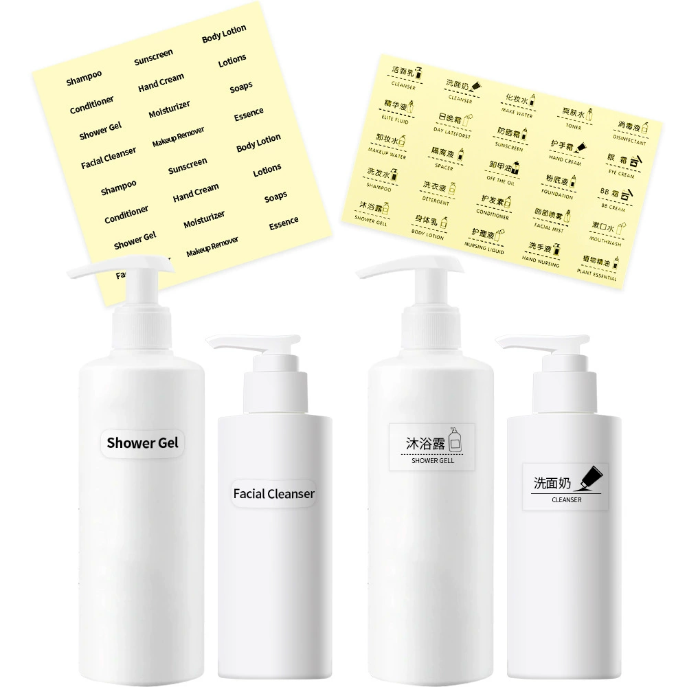 В наличии Наклейка с этикеткой для бутылок для путешествий Шампунь Классификация геля для душа Портативная бутылка для хранения Прозрачная Водонепроницаемая наклейка
