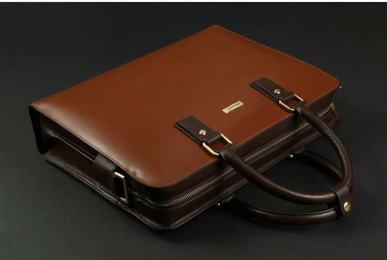 Interior of Real Cowhide Men's Bag Briefcase