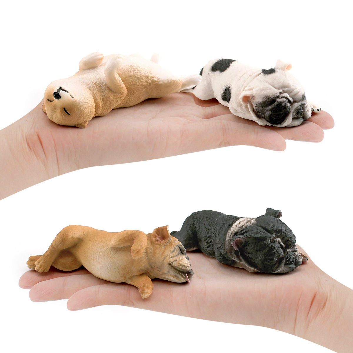 Simulación transfronteriza para dormir postura Shiba Inu modelo de Bulldog Francés educativo para niños mascota perro decoración de escritorio adornos estáticos