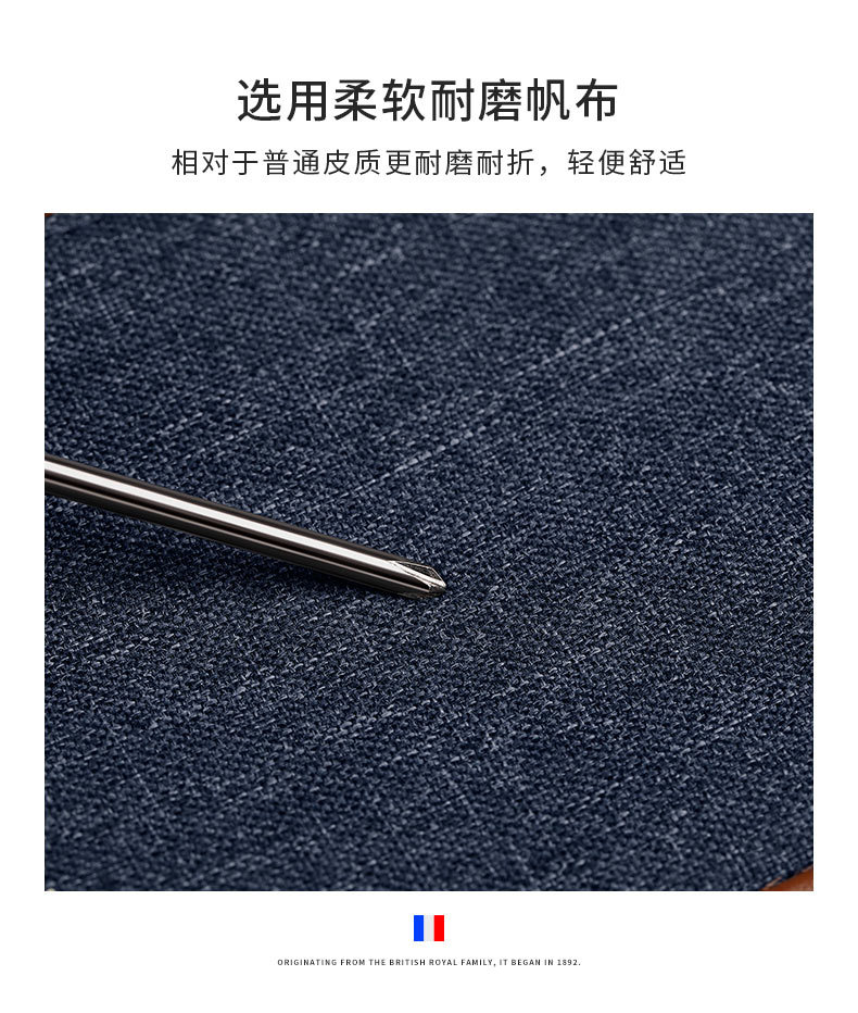 Ví nam gập mini Emperor Paul vải canvas siêu mỏng đựng thẻ và tiền xu chi tiết 5