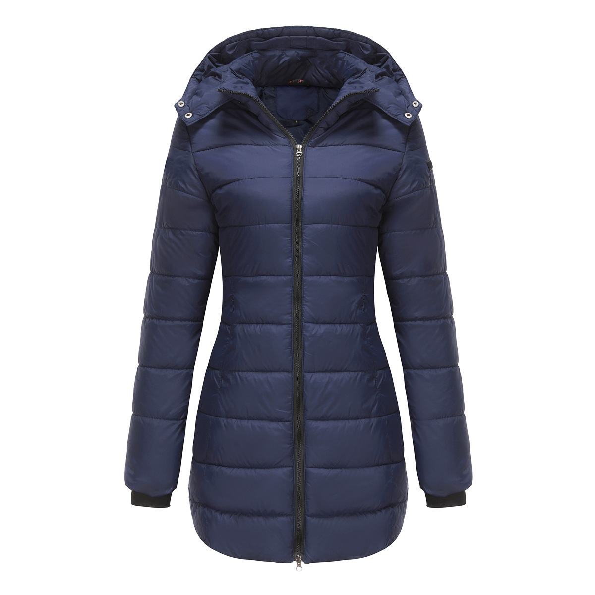 Abrigo de invierno para mujer con capucha extraíble parka impermeable_voghion.com