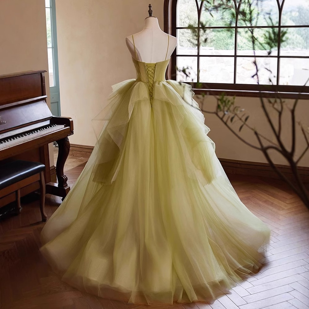 2026 nuevo vestido de boda ligero de banquete francés de salida de hilo superior sensación de alto nivel de temperamento vestido largo