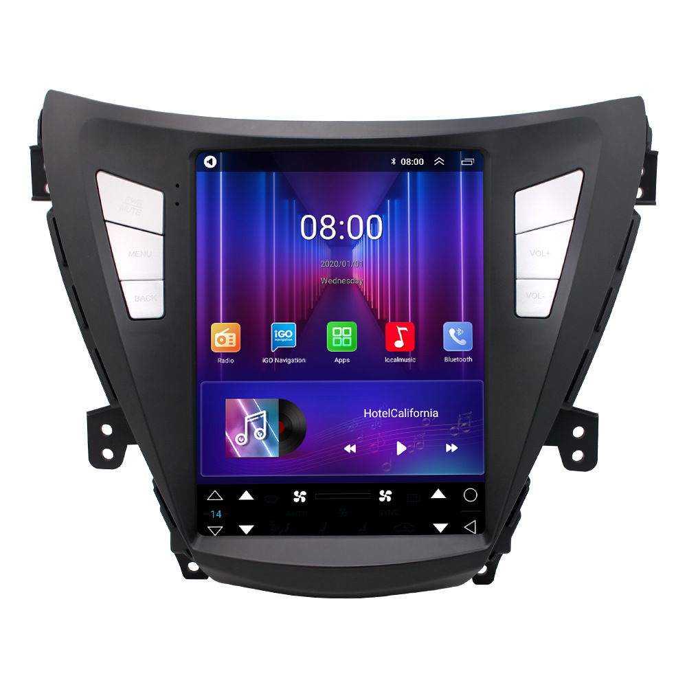Aplicable a 11-13 Elantra Android navegación del coche Bluetooth MP5 pantalla vertical revertir la imagen GPS jugador