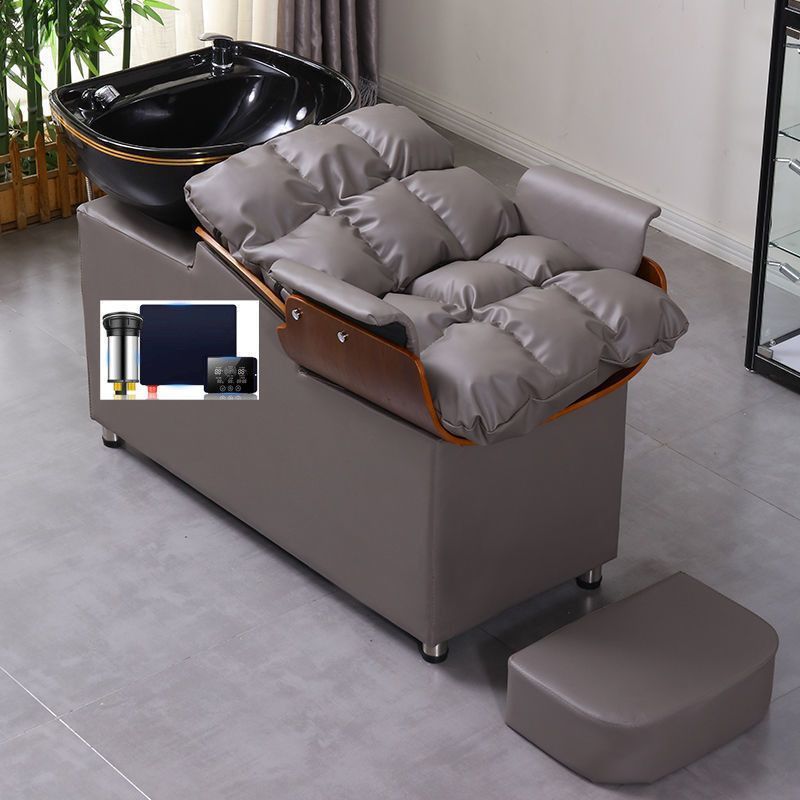 Cama de champú de celebridades de Internet, peluquería de alta gama, cama de champú semi-reclinada, peluquería, peluquería, cama de champú de lavado de cerámica especial