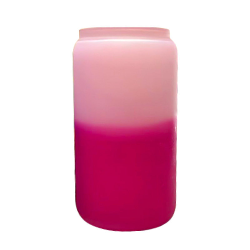 16oz comercio exterior gradiente de color de sublimación de vidrio electrochapado camaleón fluorescente arco iris pintura vidrio taza de agua taza de masón