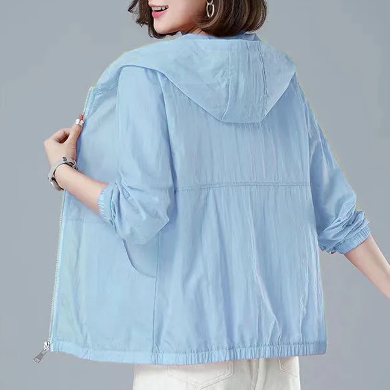 2025 New Summer Mother's Sun Protection Clothing, Middle-Aged and Elderly Sun Protection Clothing, Outdoor Breathable Long-Sleeved Thin Hooded Jacket