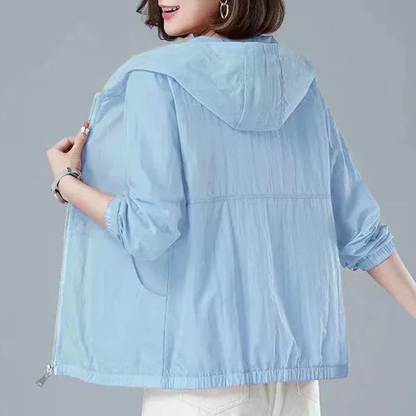2025 New Summer Mother's Sun Protection Clothing, Middle-Aged and Elderly Sun Protection Clothing, Outdoor Breathable Long-Sleeved Thin Hooded Jacket