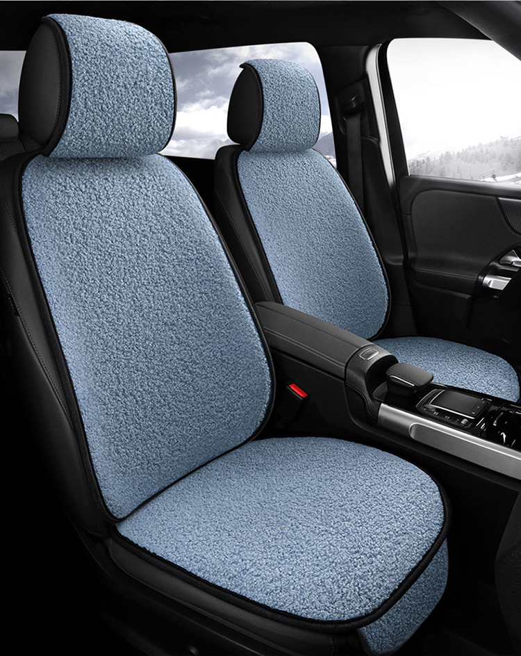 New winter teddy velvet warm car seat cushion fleece-lined thickened non-slip tie-free universal small waisted car seat cushion