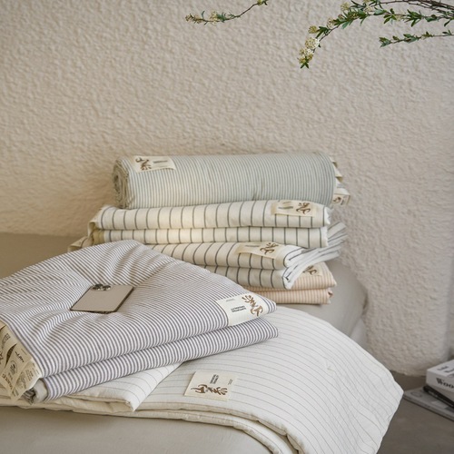 New soybean summer quilt Japanese-style cotton yarn-dyed washed cotton air-conditioning quilt single double spring and autumn quilt machine washable thin quilt