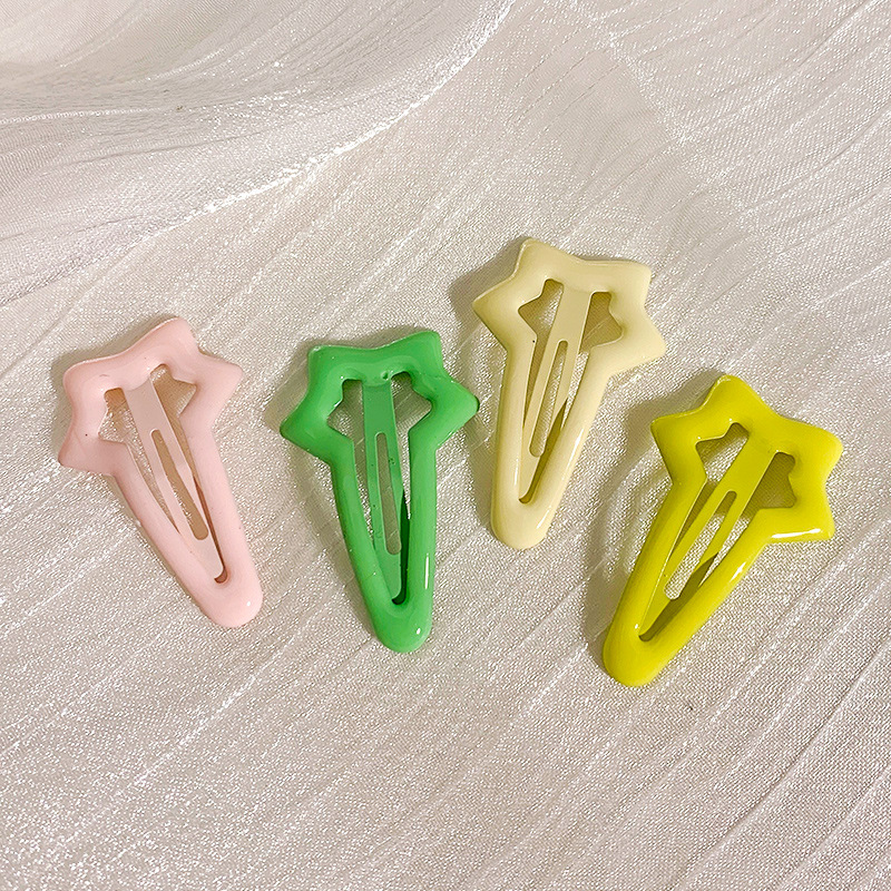 Horquilla para niños metal chica Arco Iris BB clip lindo lado roto pelo bebé horquilla niña infantil estrella de cinco puntas image 13