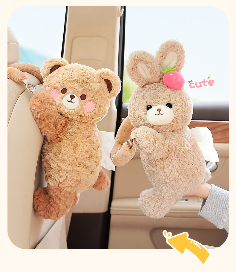 Car-mounted trash bin, hanging storage box for car seat back, multifunctional waterproof trash bin, cartoon car interior accessory