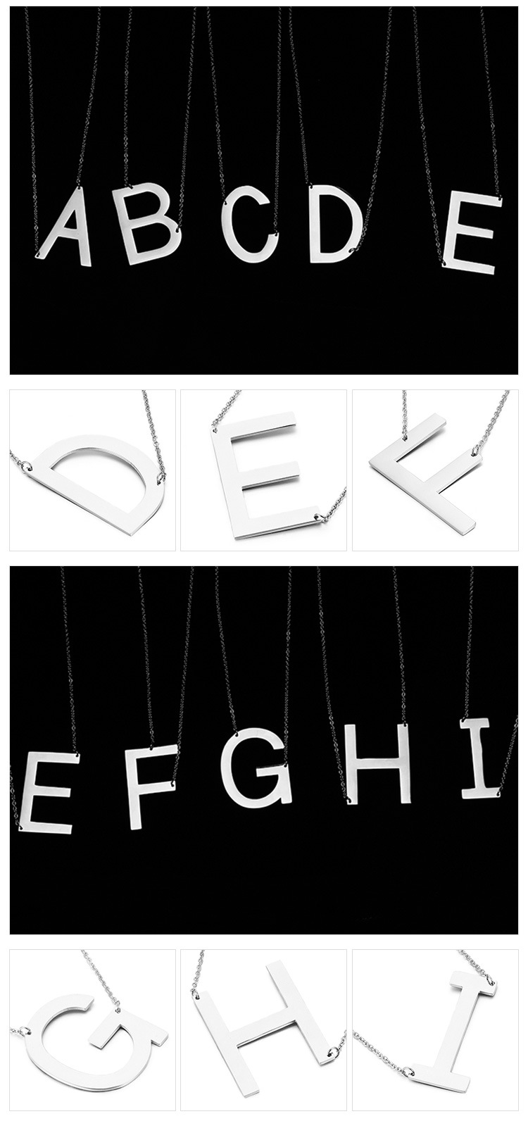 6g Weight PVD Coated Gold Plating Process PVD Coated 18K Gold Plated Letter Titanium Steel Fashion Waterproof Non Tarnish Necklace