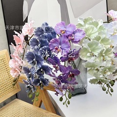 9頭のヨーロッパ式の胡蝶蘭の絨毯の胡蝶蘭の結婚式の家の装飾の絹の花のヨーロッパ式の小さい蘭をシミュレーションします。