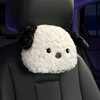 Seat Cushion Autumn and Winter: Seat cushion, seat cover - puppy-headrest-white