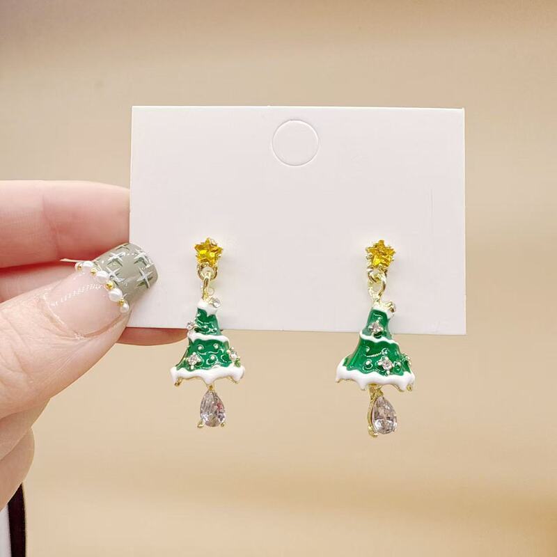 Christmas Tree Star Earrings for Women, Autumn and Winter Atmosphere, Unique and Beautiful Christmas Earrings, Light Luxury, Elegant and Versatile Earrings