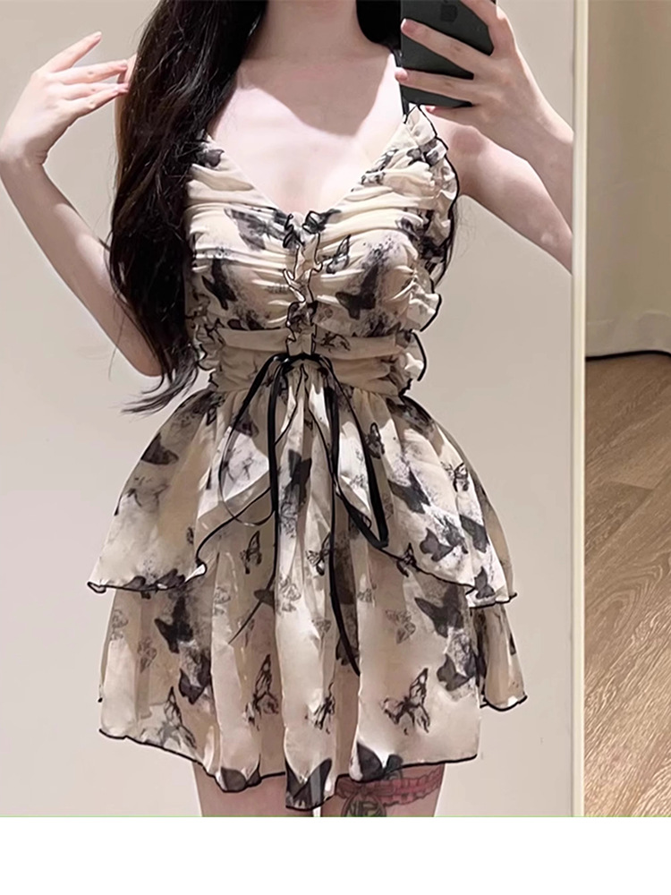 New Women's Retro Conservative Swimsuit Covers Tummy Slimming One Piece Backless Beach Skirt Style Flat Shoulder For Hot Springs_ecoleips.com