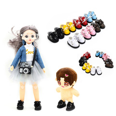 bjd 鞋6分 娃鞋15cm棉花娃娃換裝配件 30厘米關節玩偶小皮鞋新款