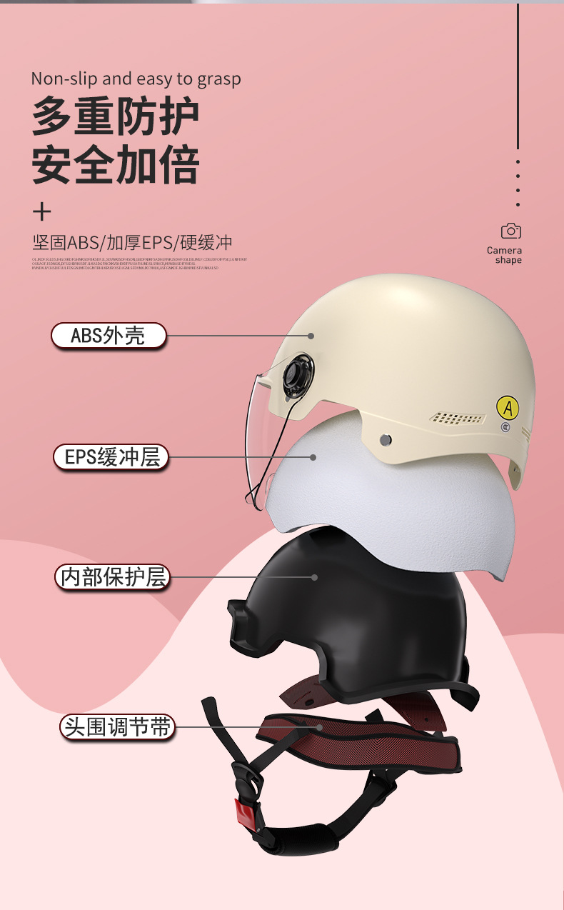 New National Standard Certified Electric Vehicle Helmet for Women, Summer Sun Protection, Battery Motorcycle Half Helmet, Men's All-Season Safety Helmet