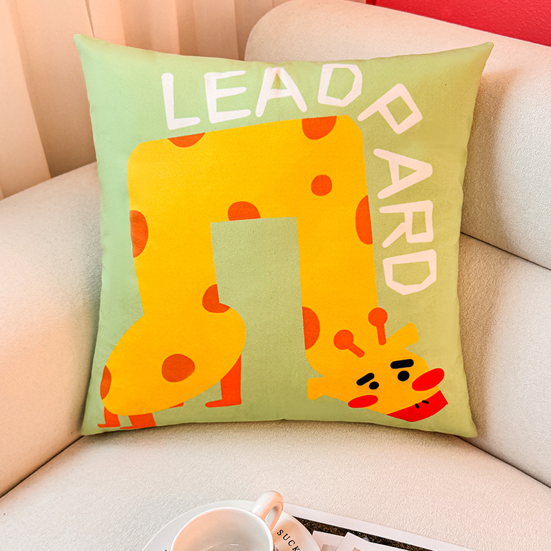 Funda de almohada de animal abstracto de dibujos animados, almohada de viento, almohada linda, dormitorio de estudiantes, almohada de sofá, cojín, funda de almohada, núcleo