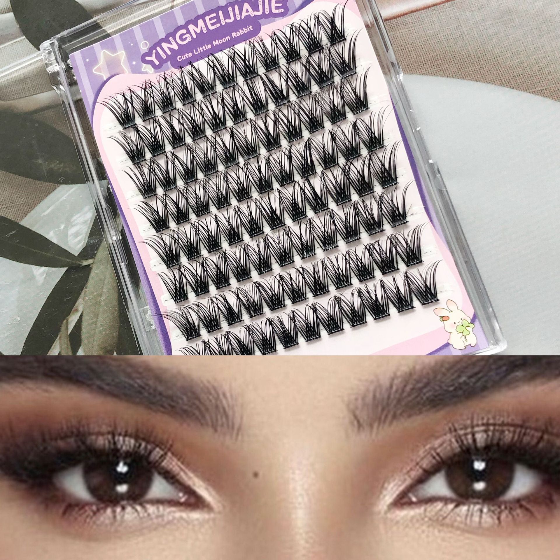 Caja de regalo de pestañas falsas transfronterizas empaquetadas ocho filas YF29 densas pestañas de un solo rayo de pestañas de cómic sin pegamento pestañas falsas