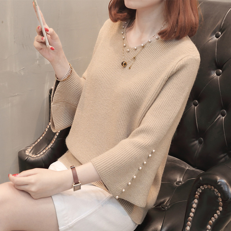 autumn-winter-warm-pearls-v-neck-flared-sleeve-high-elastic-2023-solid-color-knit-women-sweater-jumper-elegant-sweet-pullov-top autumn-winter-warm-pearls-v-neck-flared-sleeve-high-elastic-2023-solid-color-knit-women-sweater-jumper-elegant-sweet-pullov-top