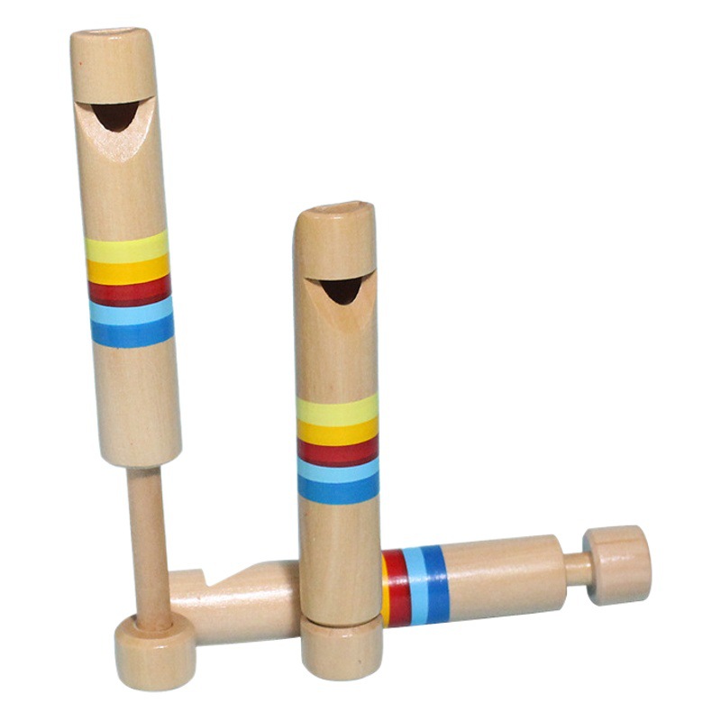 De madera tirando flauta de madera de los niños de educación temprana instrumento musical juguetes infantiles material didáctico instrumento musical juguetes para niños al por mayor