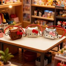 仿真KT小挎包猫咪挂饰迷你包包微缩场景装饰道具手机壳挂件钥匙扣