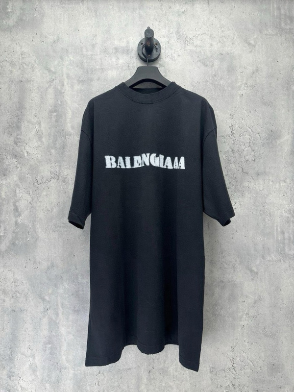 Bjia 【高品質】Bjia クラシック フロントとバック グラデーション プリント ファジーロゴ 半袖 Tシャツ 男女兼用|undefined