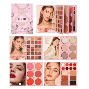Foreign Trade Cross-Border Beauty Pattern 50 Colors Pearlescent Matte High-Gloss Blush Lipstick Eyebrow Powder Multi-Functional Eye Shadow Palette Makeup