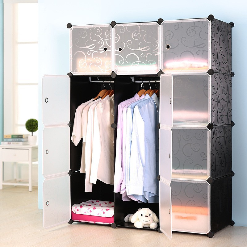 Armario de resina simple, armario de almacenamiento de plástico, armario plegable para ropa de adulto, armario pequeño económico, armario para el hogar