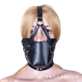 遮面成人情趣黑色半包马具型网眼口球K9口塞口枷堵嘴用品厂家批发