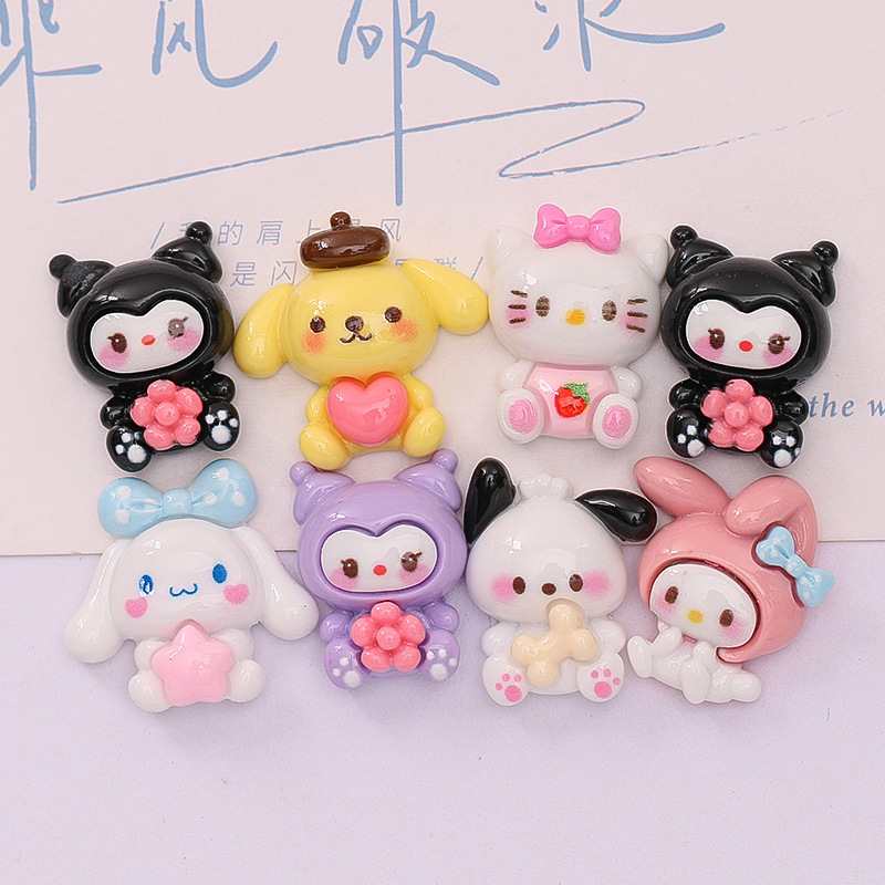 Lindo cachorro de dibujos animados conejo DIY crema pegamento caseros teléfono Shell zapato hebilla clip de pelo accesorios de joyería de resina al por mayor